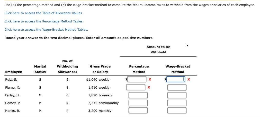 How do i answer these using the percent and wage bracket