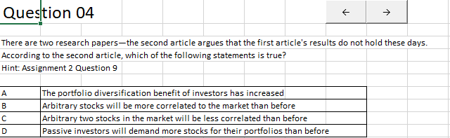 Question 04 There are two research papers-the second article argues that