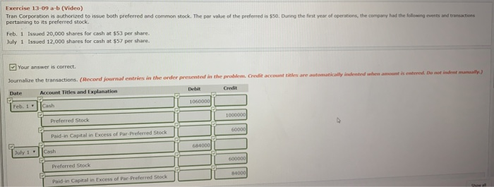  Need help figuring out the two July 1st balances for preferred