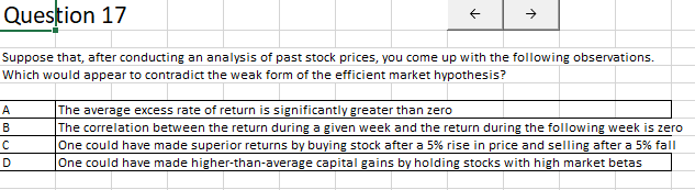  Question 17 { + 1 Suppose that, after conducting an analysis