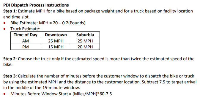  Need help answering the 3 steps please PDI Dispatch Process Instructions