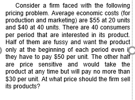 Consider a firm that produces a durable good whose economic cost price