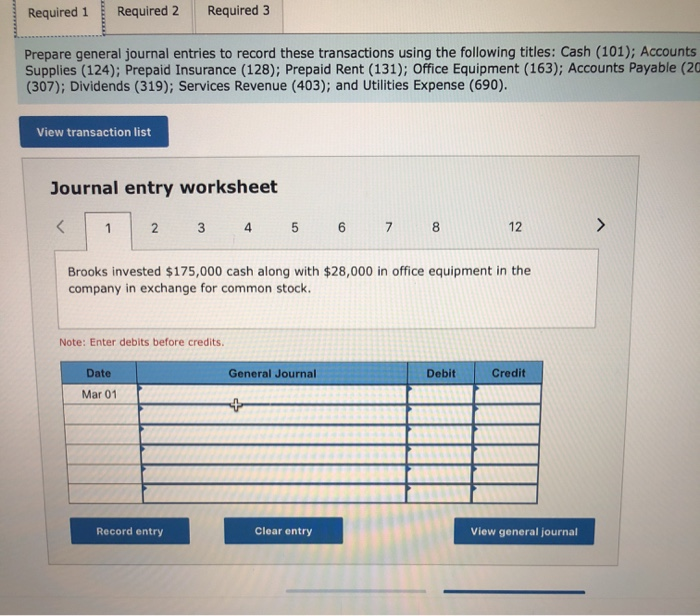and completes the following transactions in March. March 1 Brooks invested $175,000