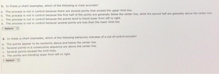 of control. This p-chart shows a process that goes out of control.