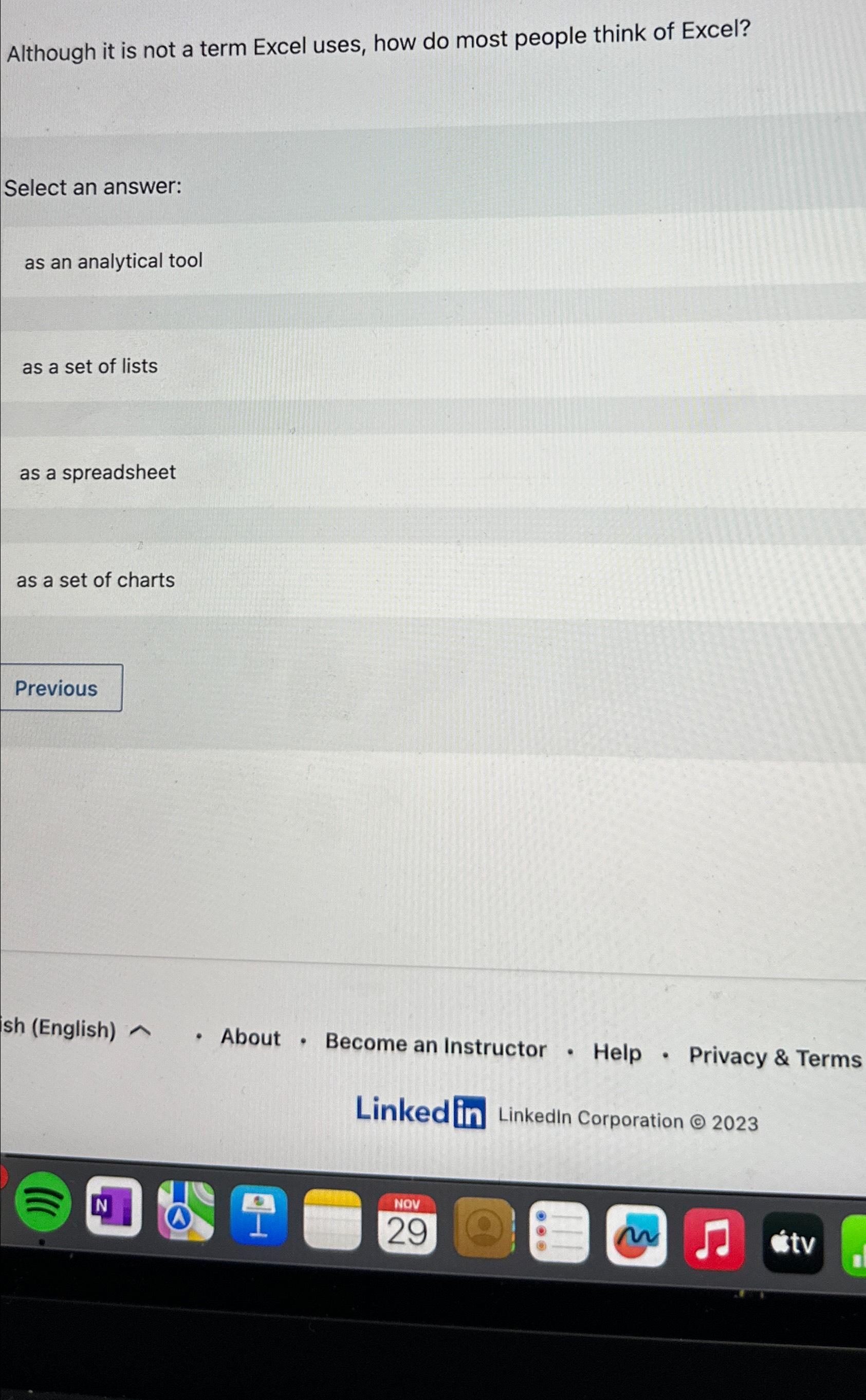  Although it is not a term Excel uses, how do most