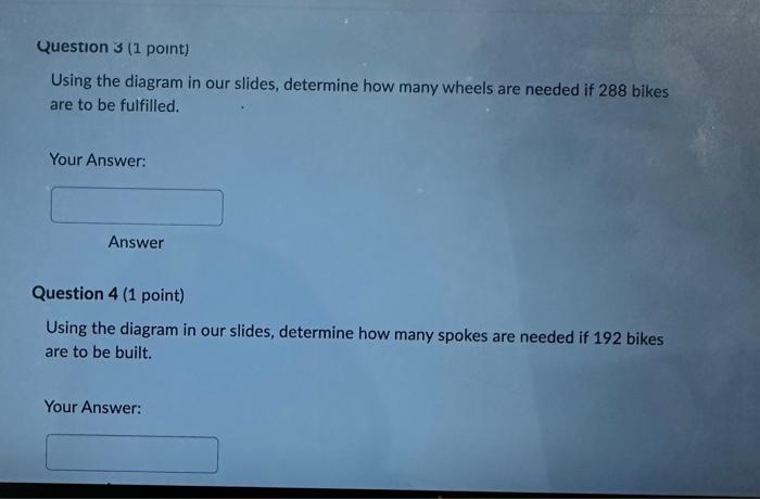  Using the diagram in our slides, determine how many wheels are