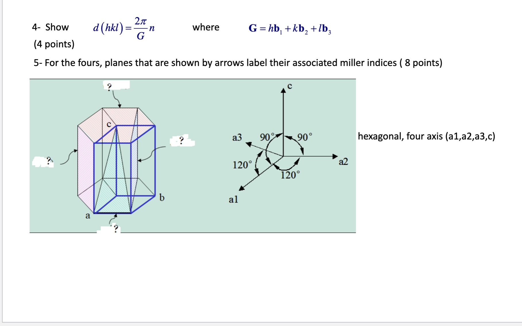  4- Show d ( hkl ) = 2 TT where G