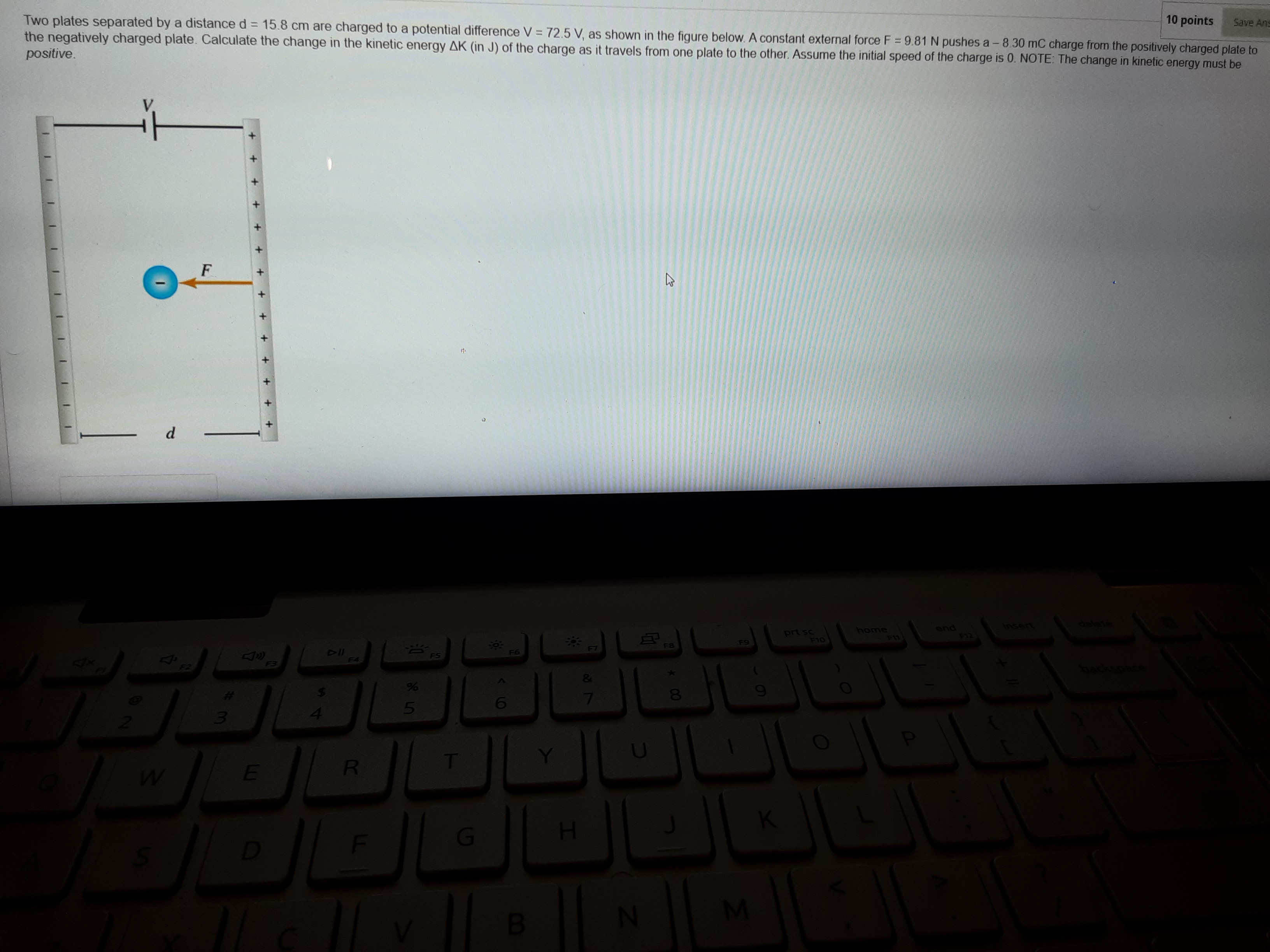  10 points Save An Two plates separated by a distance d