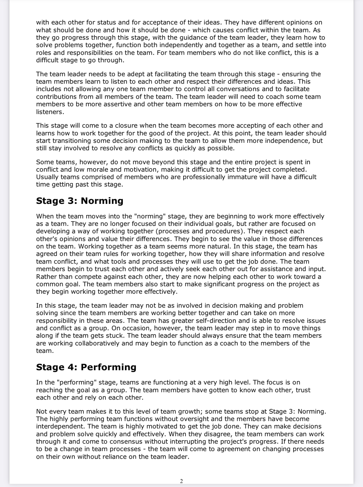 from your perspective thechange in member's behaviour. Consider the suggested by the