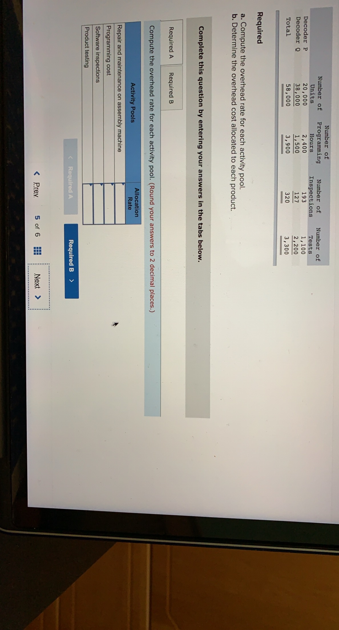 Having issues with the allocation rates for a and b Number of