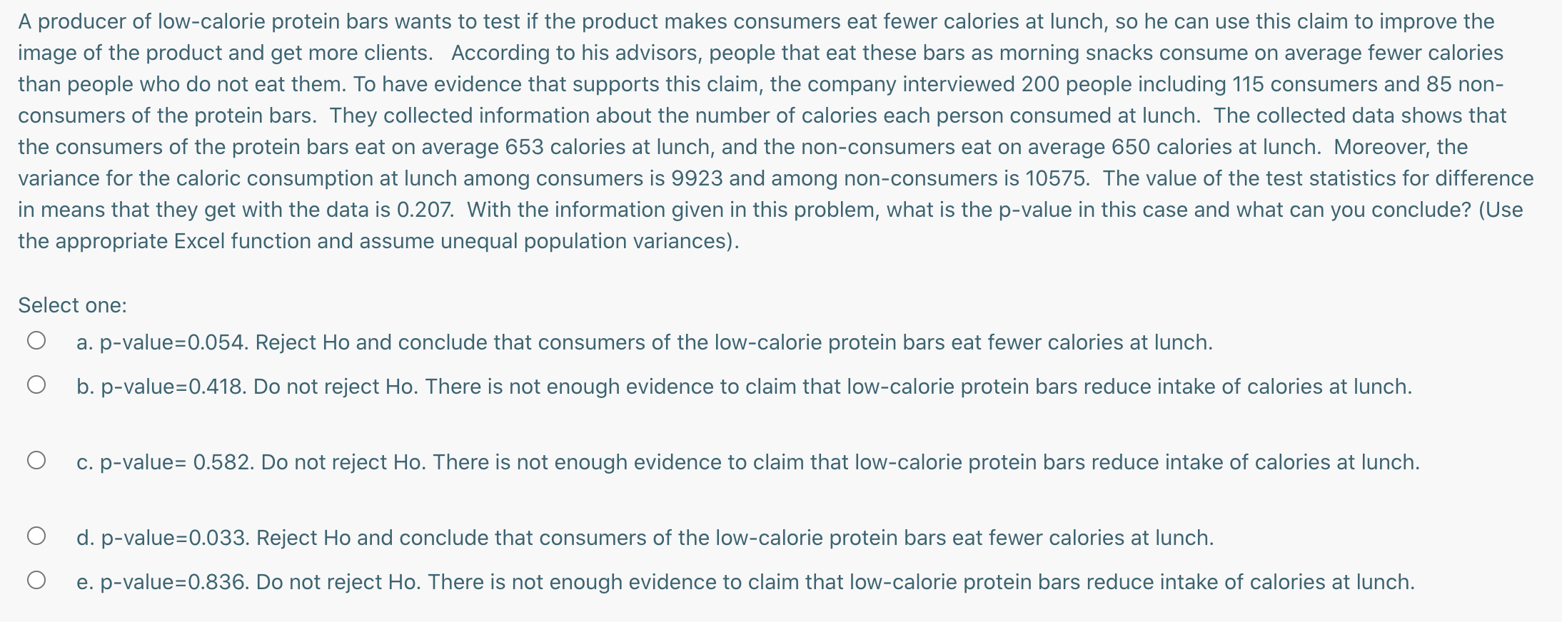 is false b. It is the probablity that we failed to reject
