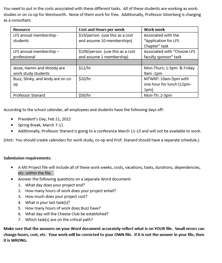 project for Wentworth students to start up a club. The WIT club