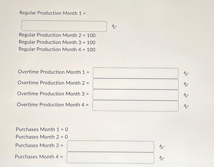 J. Mehta Company's production manager is planning a series of one-month production