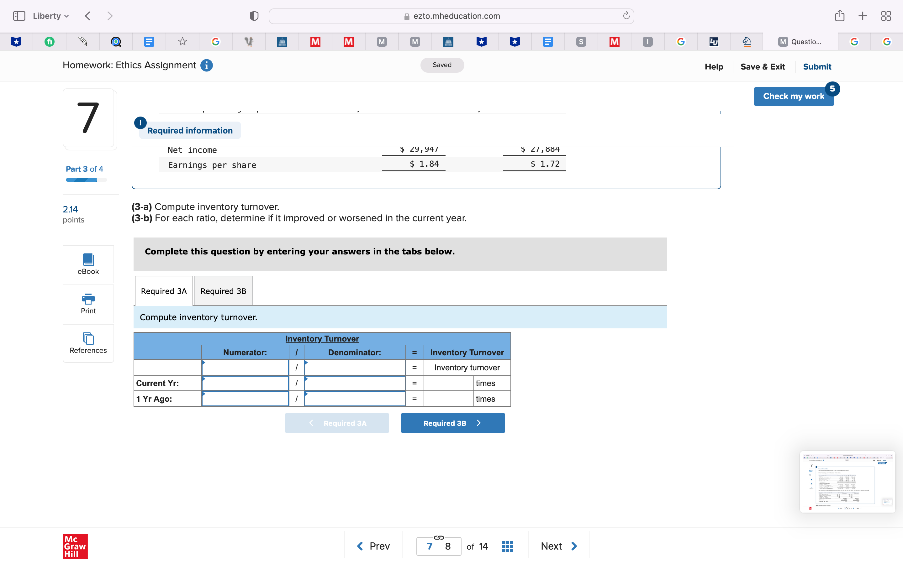 Ethics Assignment 0 7o B ezto.mheducation.com ('2 Saved v'l'm'm m m I