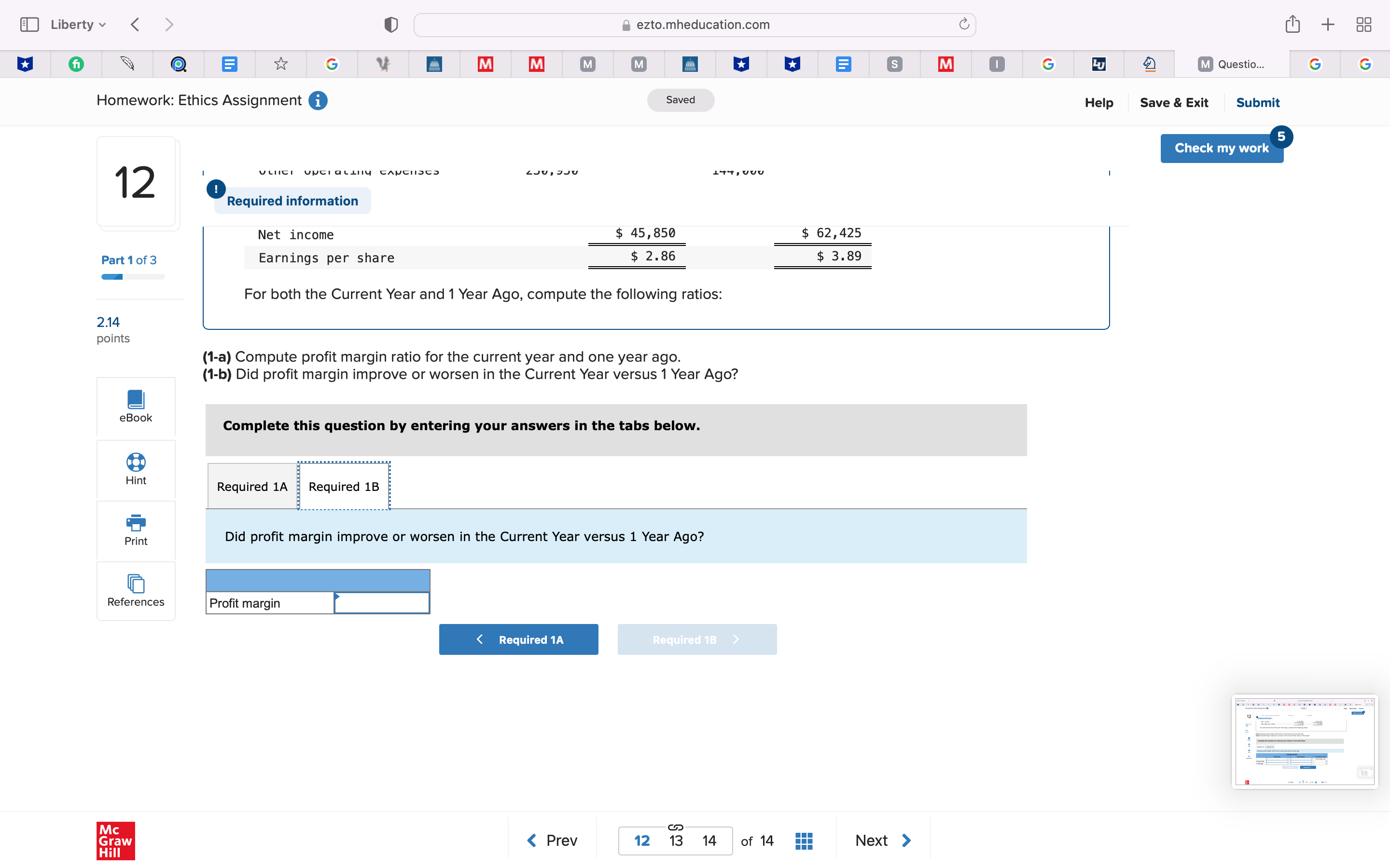 are on credit: For Year Ended December 31 Current Year 1 Year
