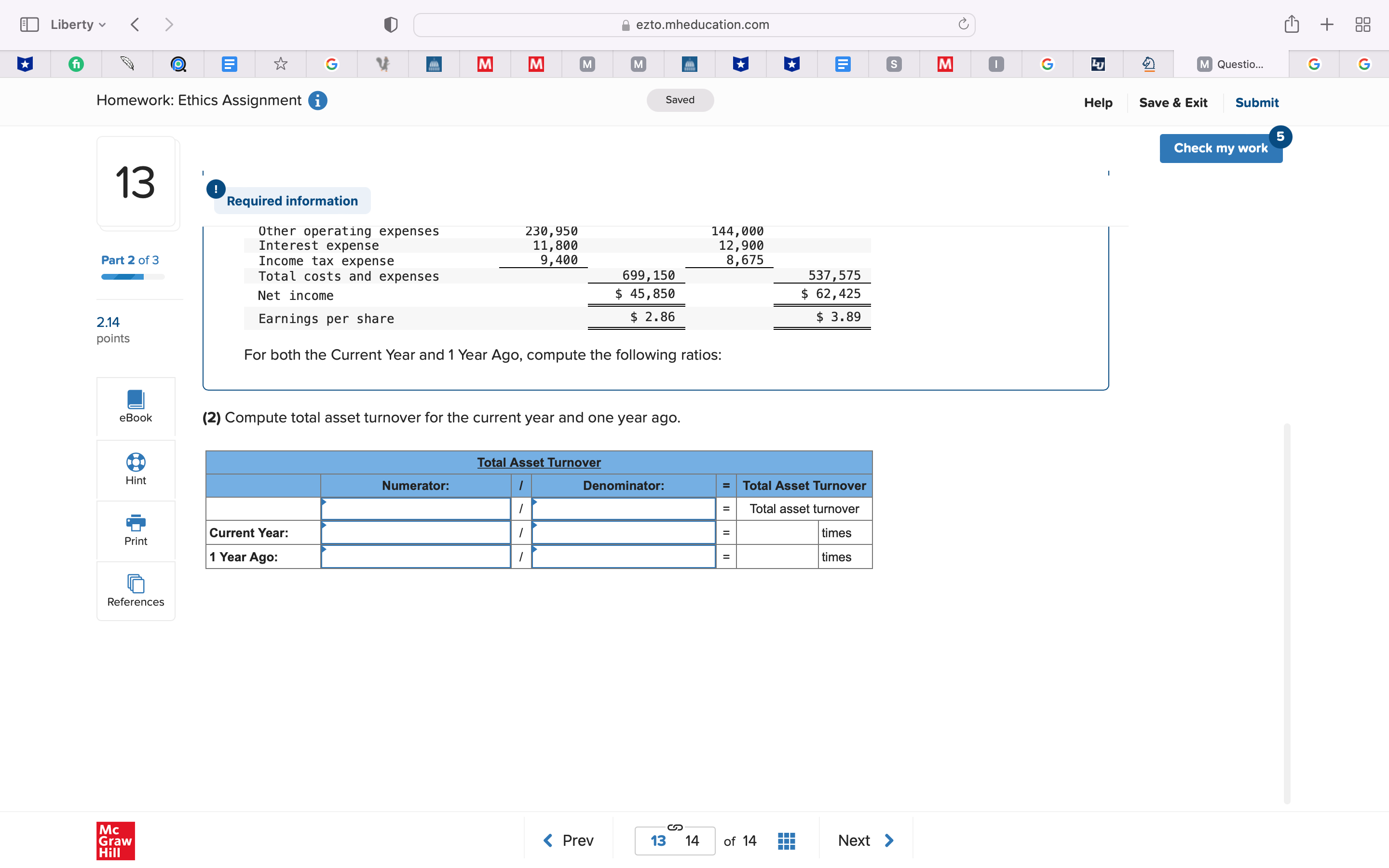 $ 307,213 Other operating expenses 185,670 119,577 Interest expense 10,182 10,871 Income