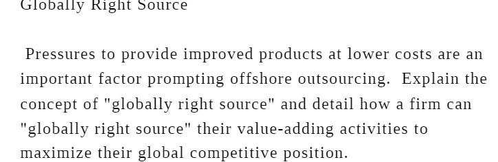 Globally Right Source Pressures to provide improved products at lower costs
