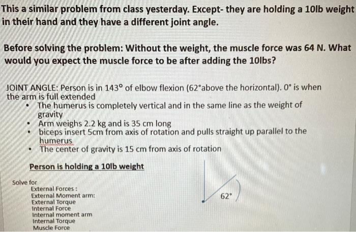 I3 This a similar problem from class yesterday. Except- they are holding