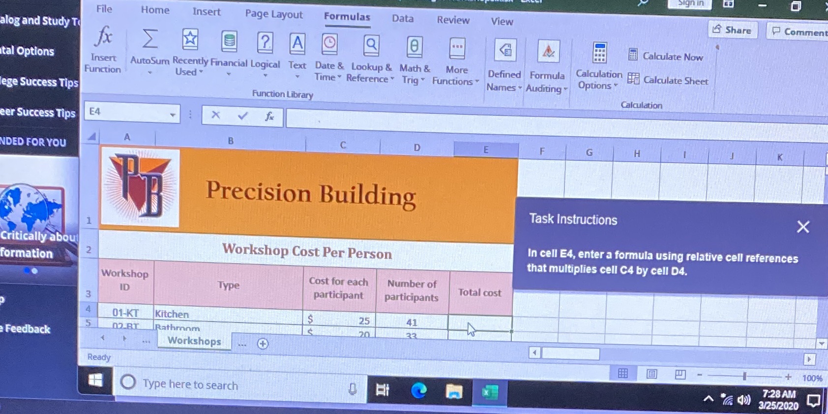 cs mat divides the value in cell as by the value in