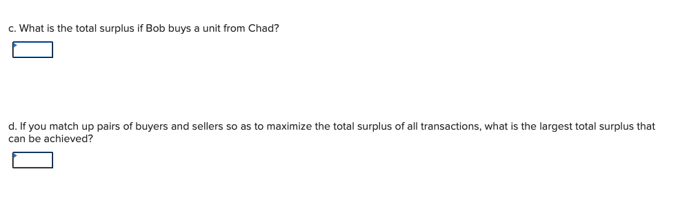 What is the total surplus if Bob buys a unit from Carlos?