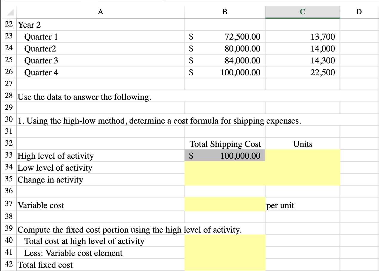 a two-year period to aid in planning. The Controller has asked you