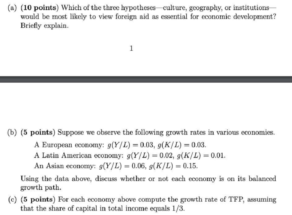 Please try not to write by hand (a) (10 points) Which of