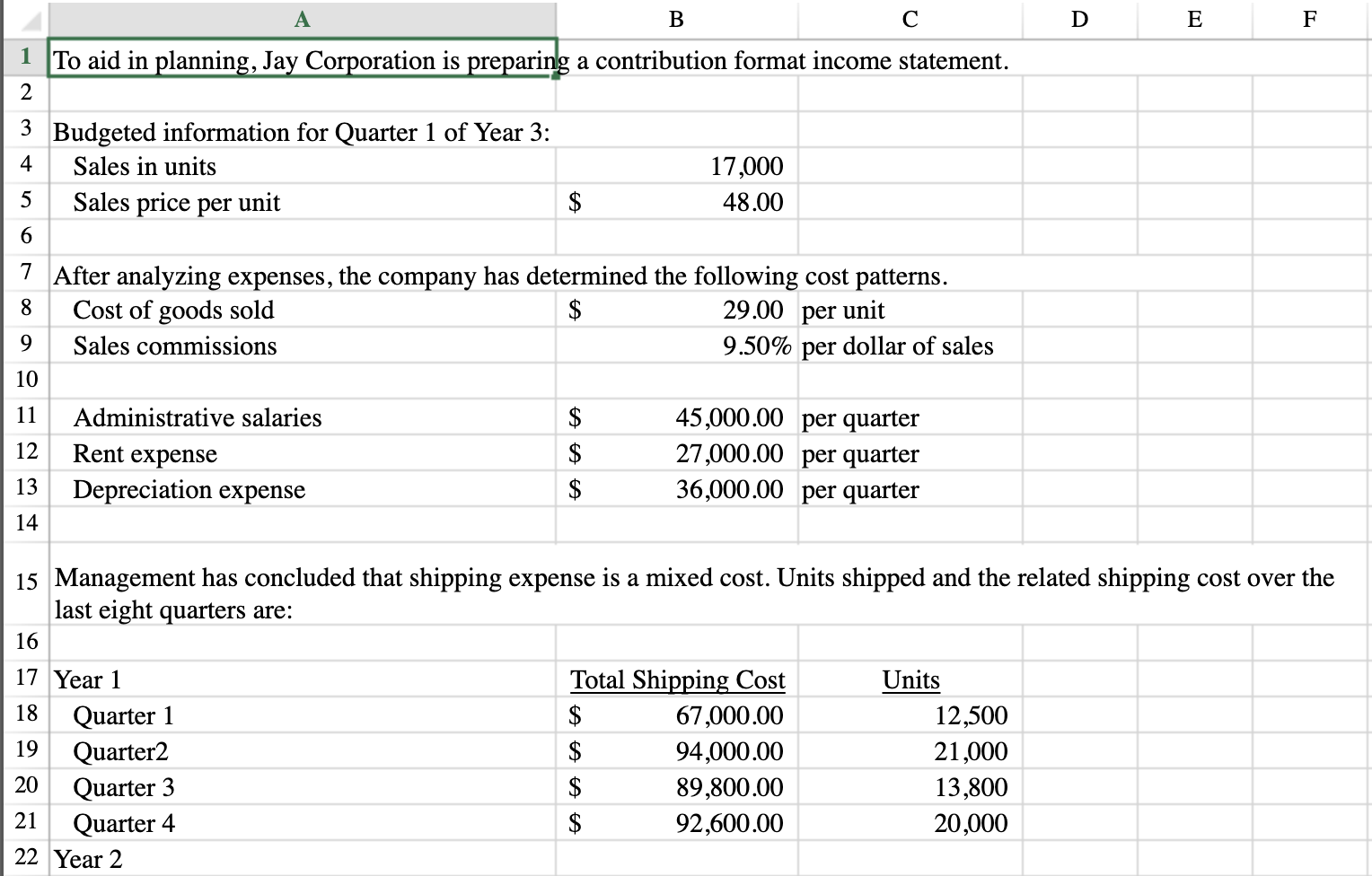 Basic Math Functions [L01, L02, L03] Jay Corporation has provided data from