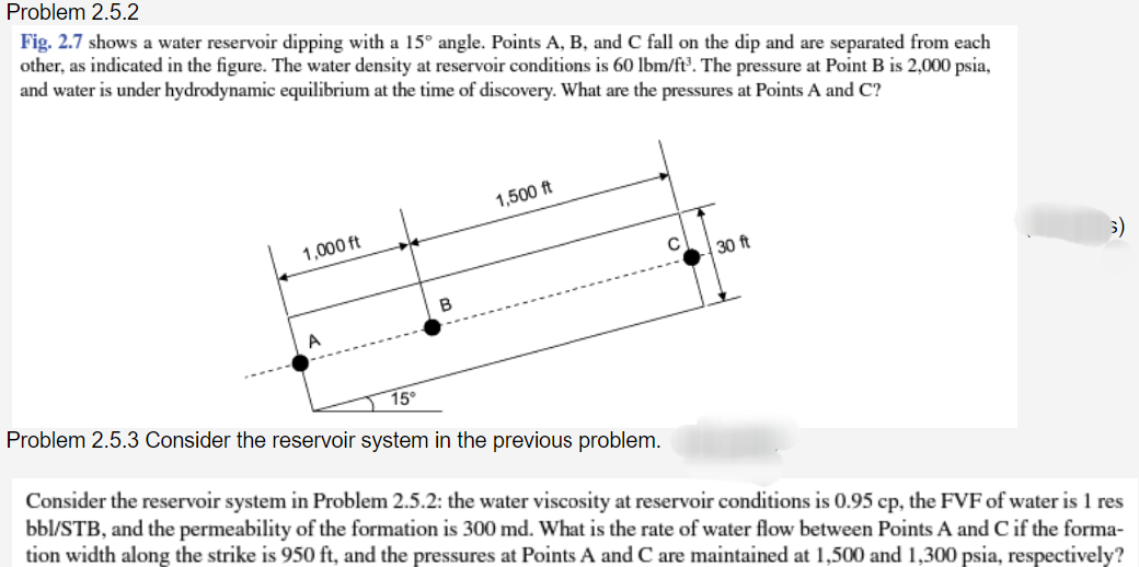 I2 Problem 2.5.2 Fig. 2.7 shows a water reservoir dipping with a