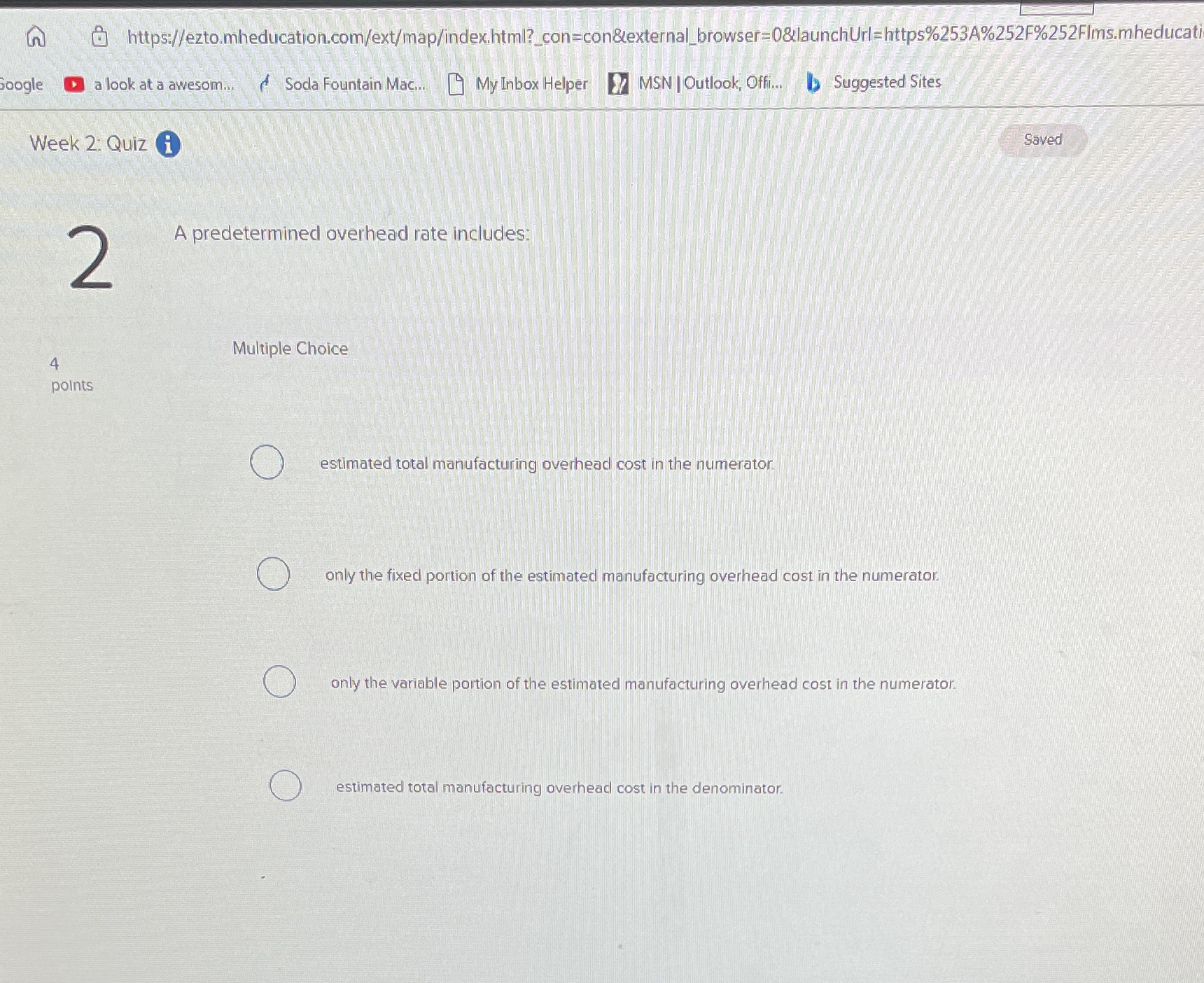 Question https://ezto.mheducation.com/ext/map/index.html?_con=con&external_browser=0&launchUrl=https%253A%252F%252FIms.mheducat Google a look at a awesome.. Soda Fountain Mac... My