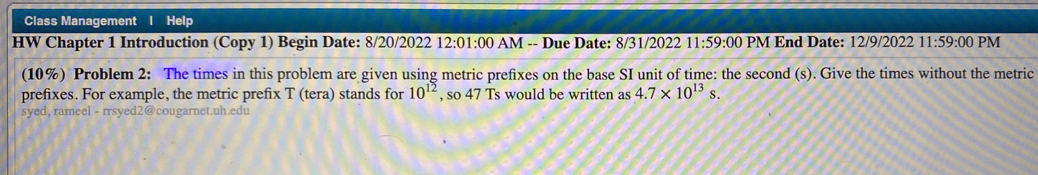 Class Management | Help HW Chapter 1 Introduction (Copy 1) Begin