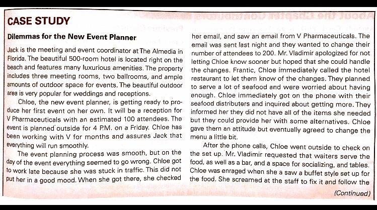 MKT 595 Event Management-Case Study CASE STUDY Dilemmas for the New Event