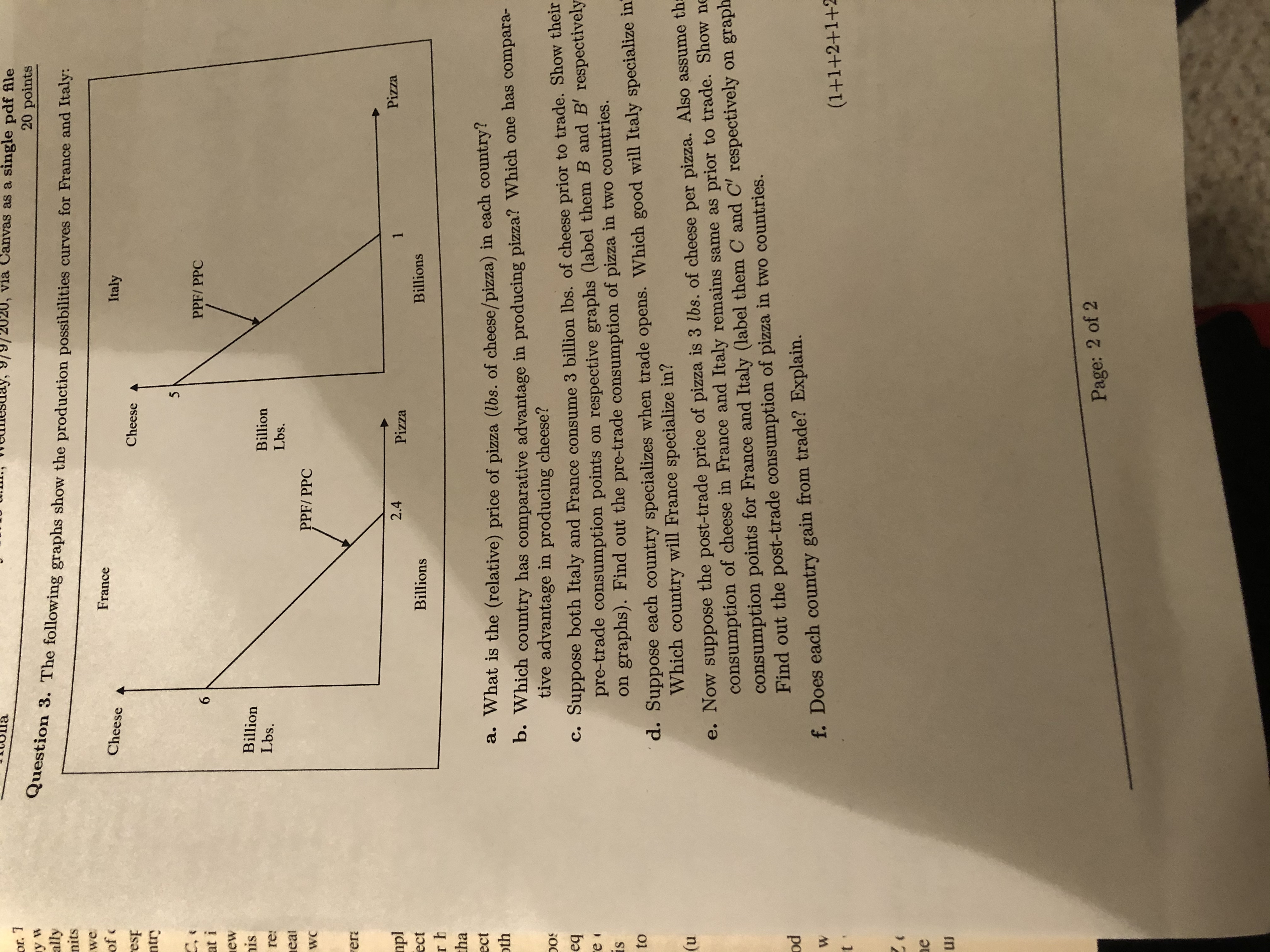 Canvas as a single pdf file 8.2 Question 3. The following