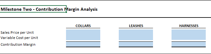 price and the variable cost for that product. Show your work using