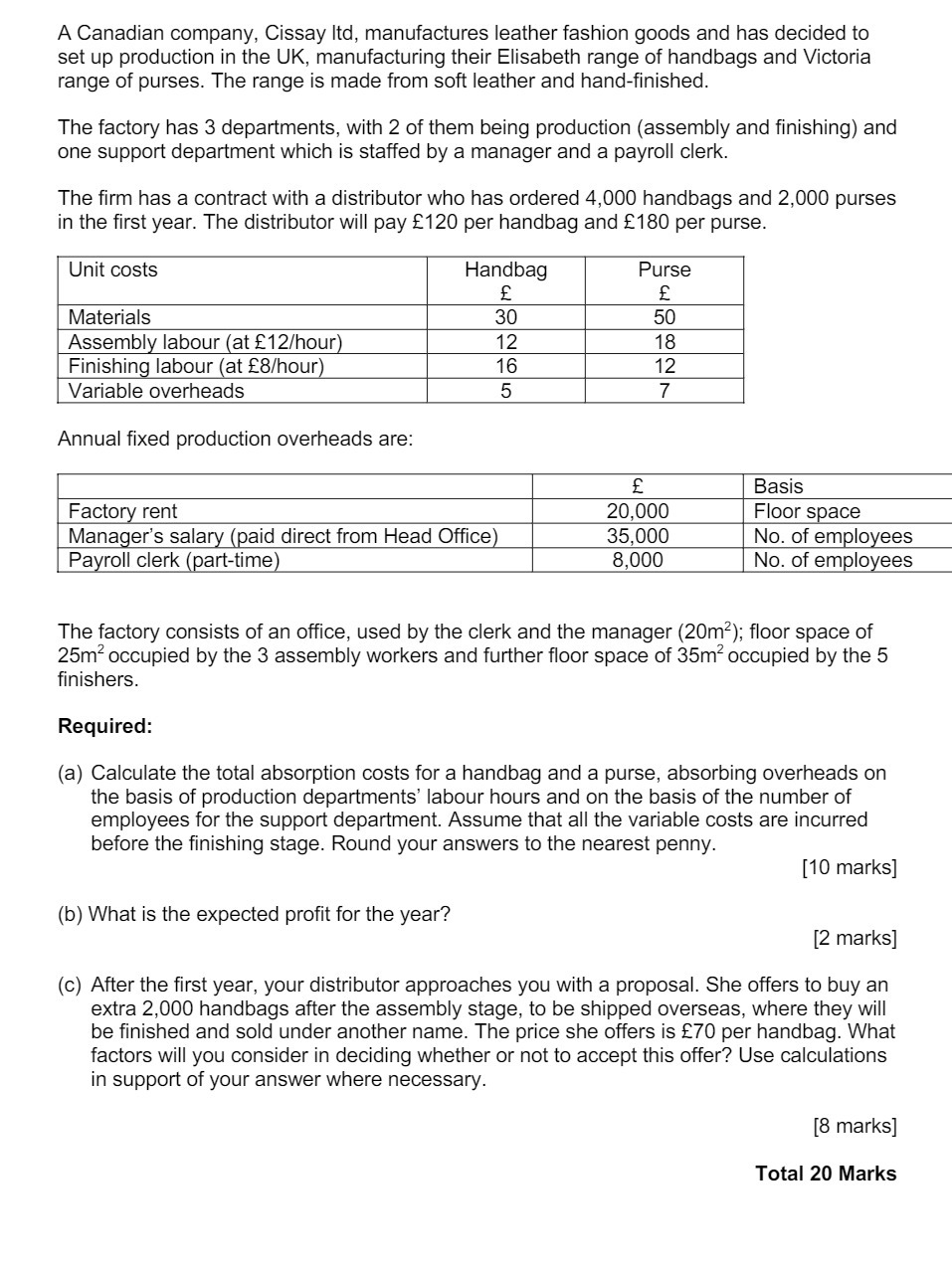 Please refer to the attachment to answer this question. A Canadian company,