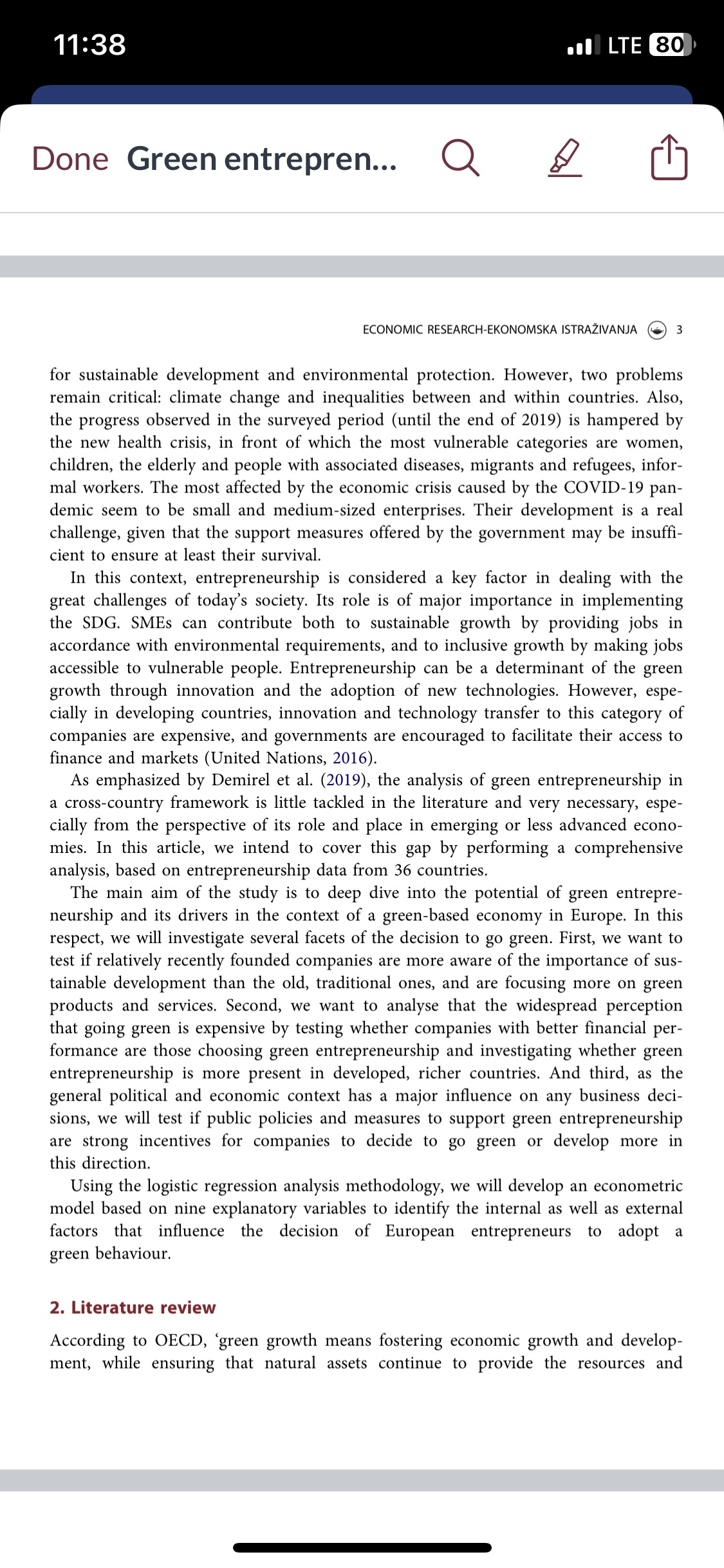 demand for green products and services, and creating green jobs (1L0 2020).