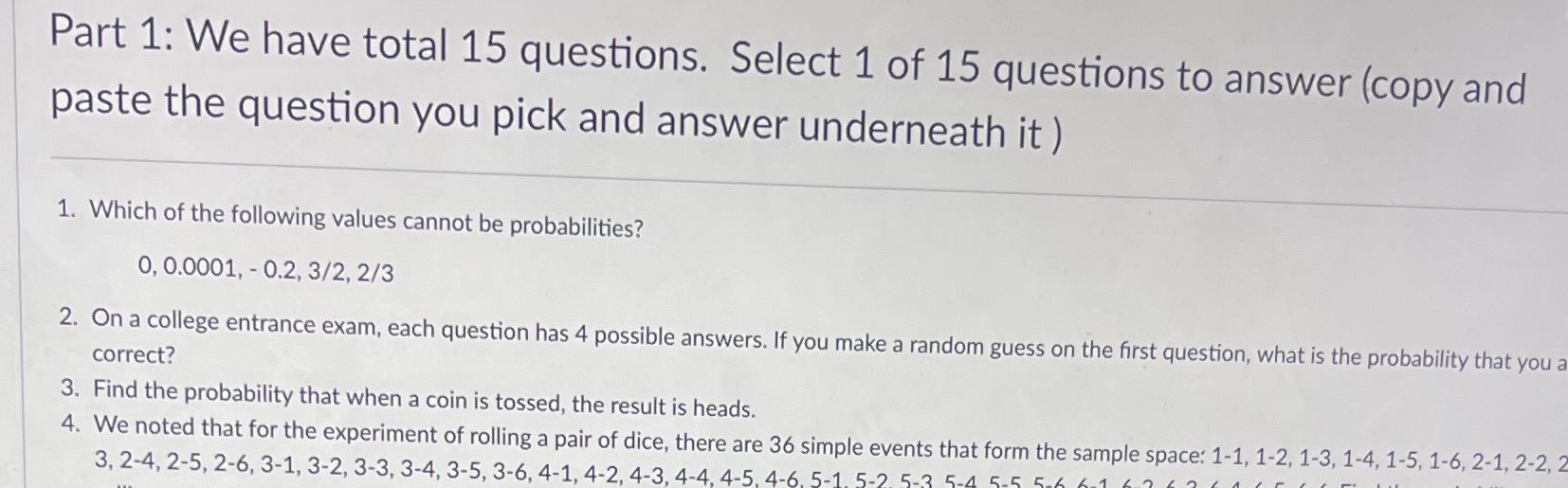 Can you please answer question 1? Ty! Part 1: We have total