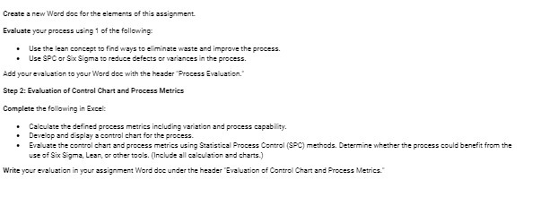  Create a new Word doc for the elements of this assignment.
