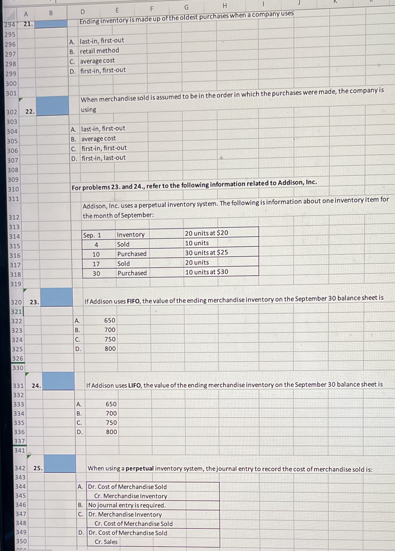 CSO 2.2, 2.3 H A B D E F G 294 21.