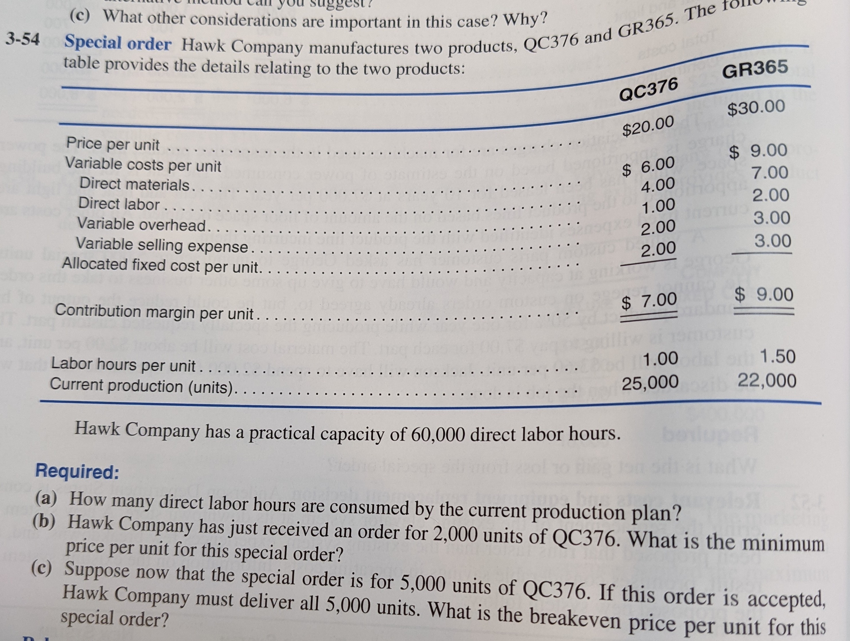  18gest! (c) What other considerations are important in this case? Why?