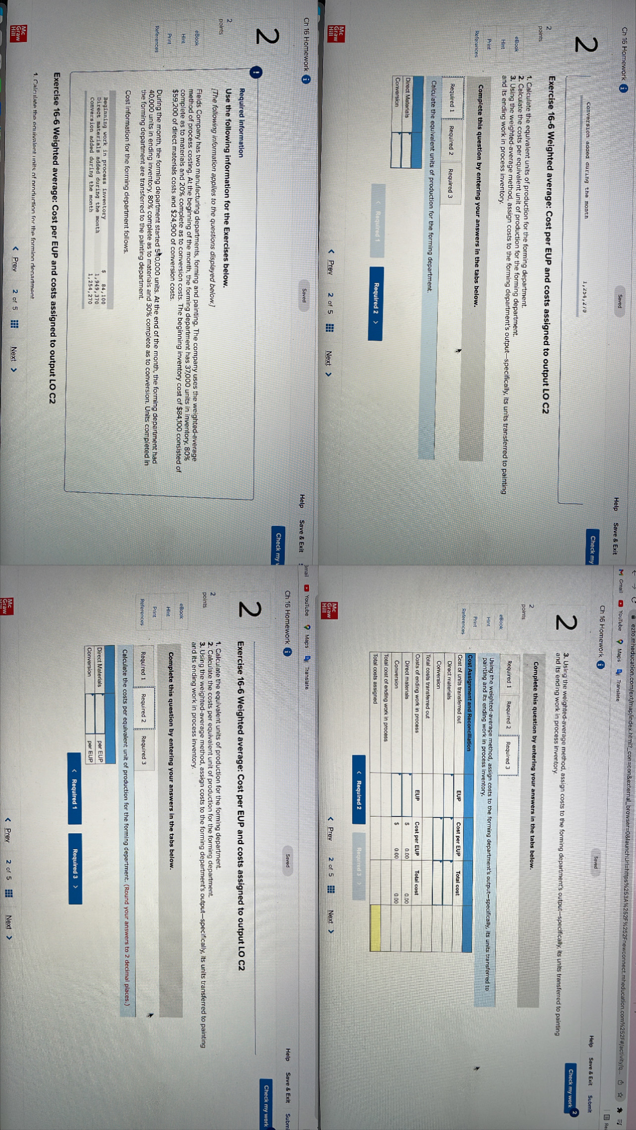  Ch 16 Homework i Saved Help Save & Exit M Gmail