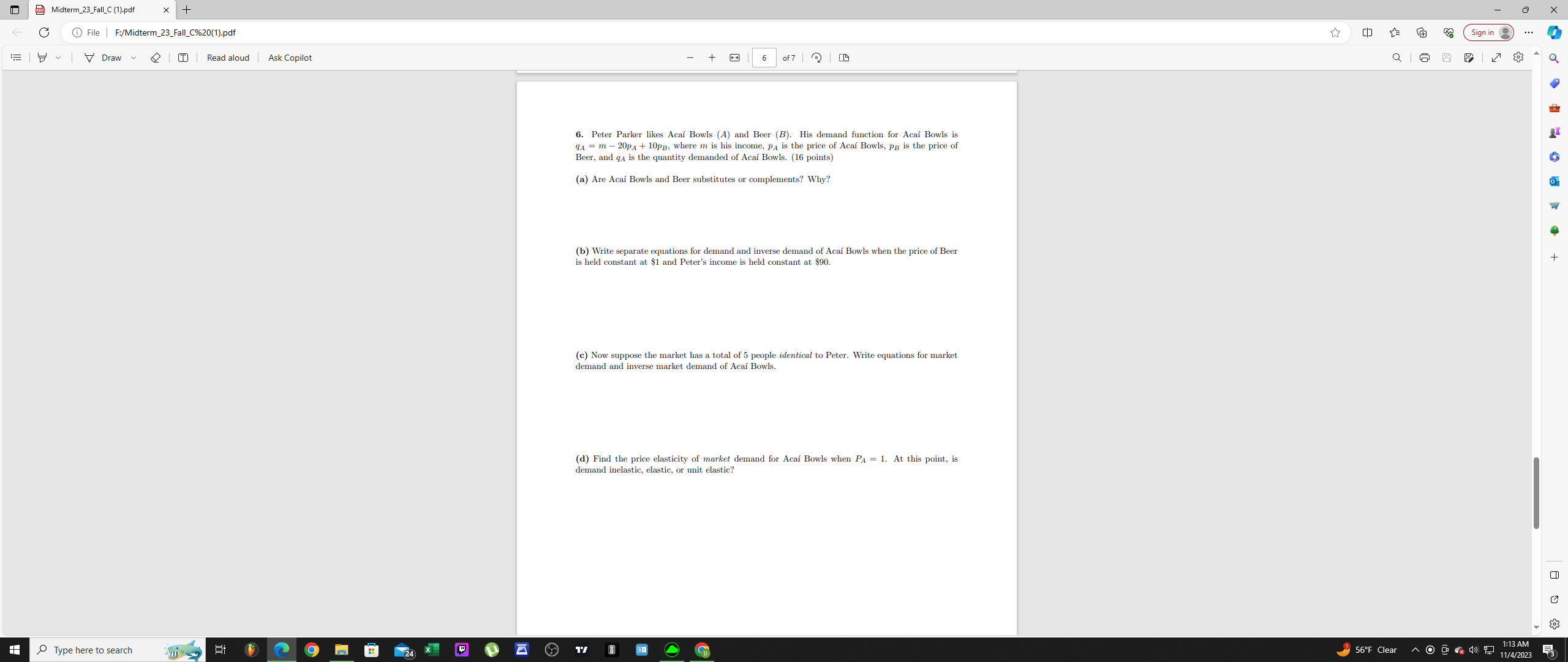 1 and leisure (L) with wage w. His utility function is U(L,