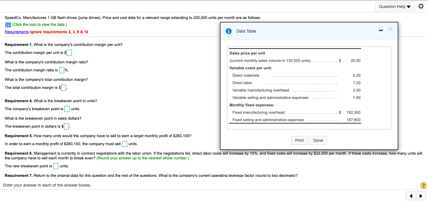 acct homework part 1 and 2 attached Question Help SpeedCo. Manufactures 1