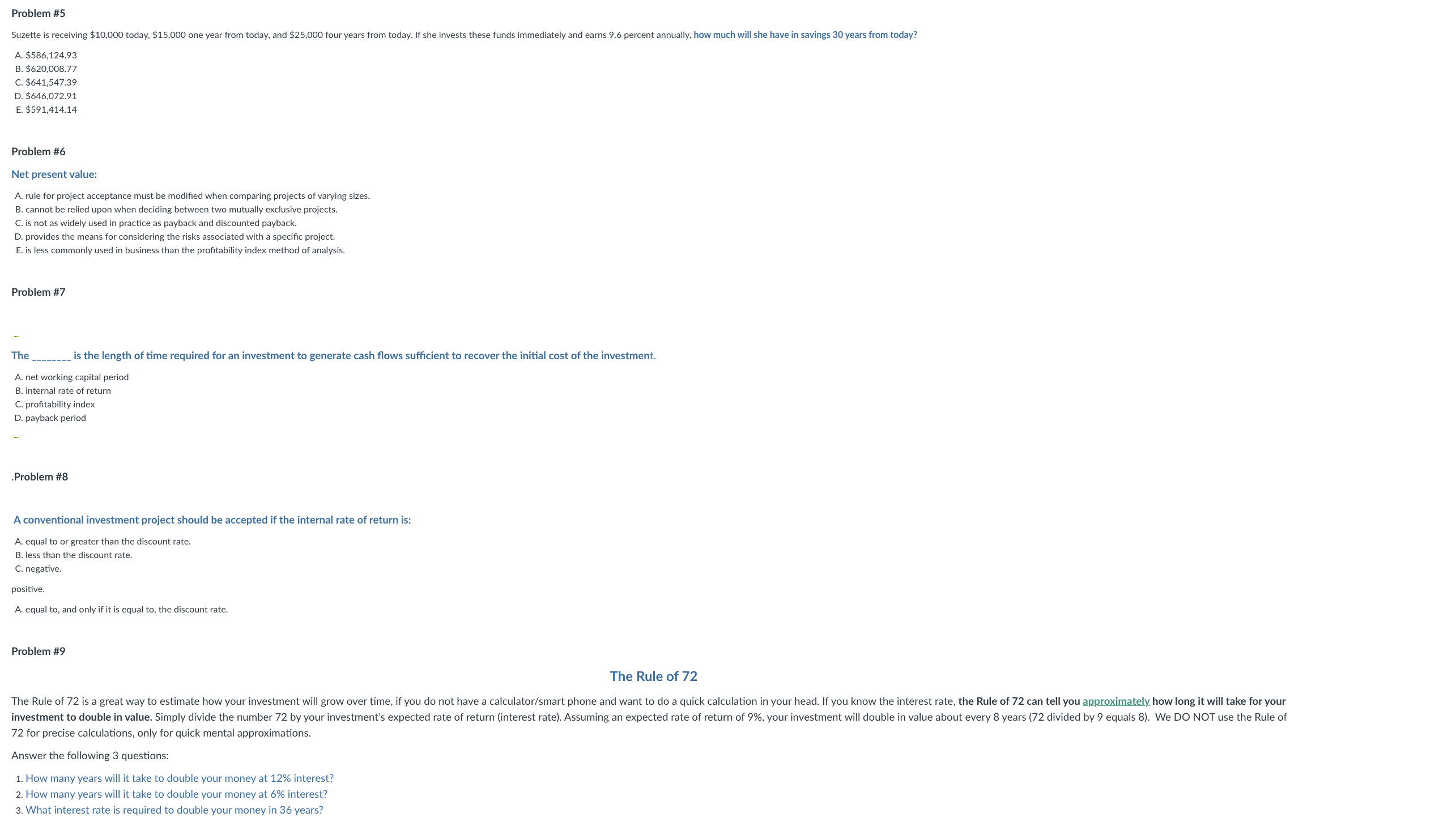 money in 36 years? The Time Value of Money (interest rates and
