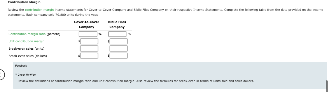 cry!Part 1. Mastery Problem: Cost-Volume-Profit Analysis Cost Behavior Cover-to-Cover Company is a