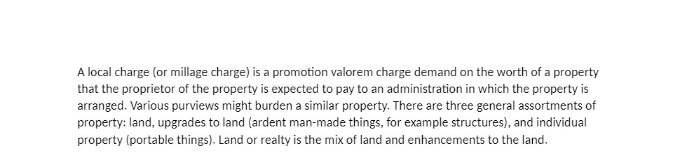 A local charge {or millage charge} is a promotion valorem charge