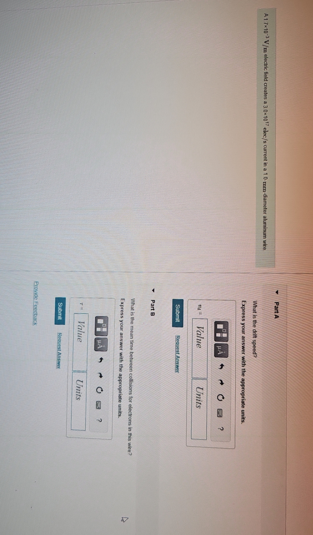  Part A A 1 7 10 3 V/m electric field creates