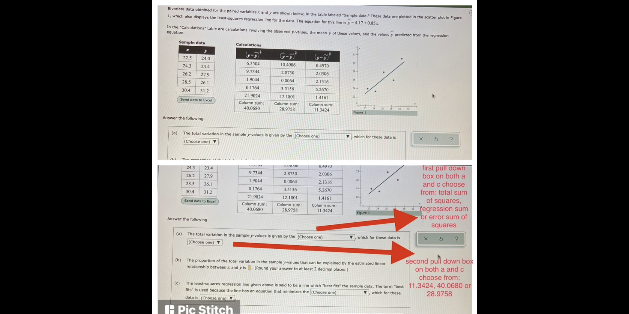  Bivariate data obtained for the paired variables x and y are