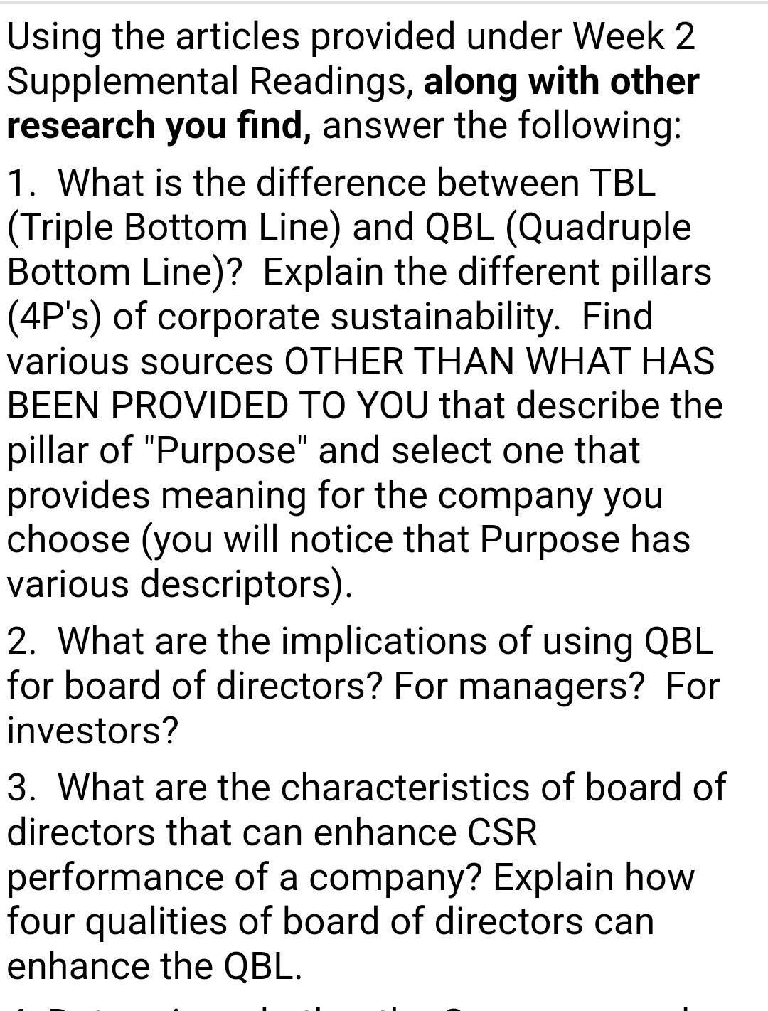 case studied related to CSR Using the articles provided under Week