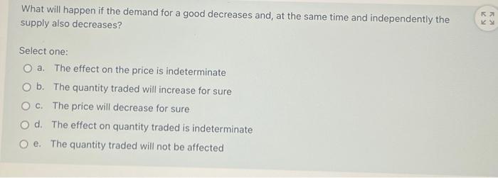 Explain clearly What will happen if the demand for a good decreases