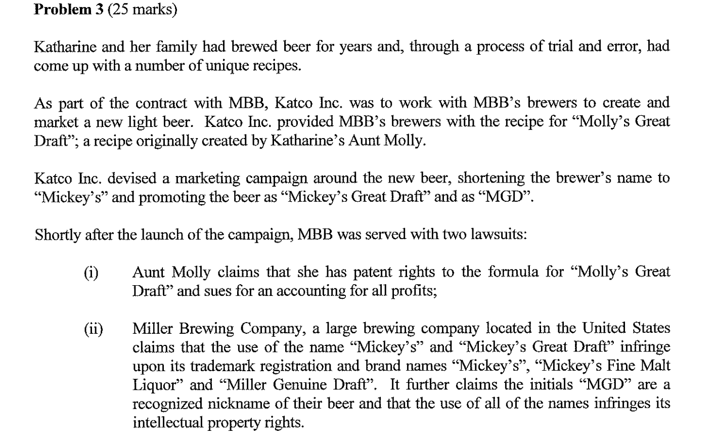 please be detailed Problem 3 (25 marks) Katharine and her family had